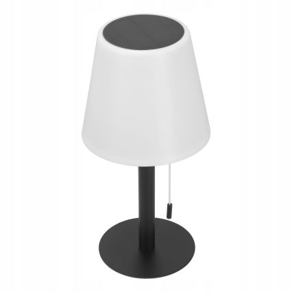 LED stmievateľná solárna lampa LED/2W/5V USB 1200 mAh IP44 biela/čierna