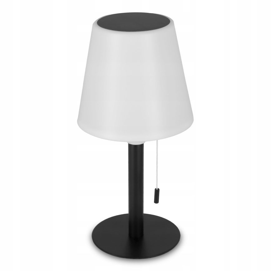 LED stmievateľná solárna lampa LED/2W/5V USB 1200 mAh IP44 biela/čierna