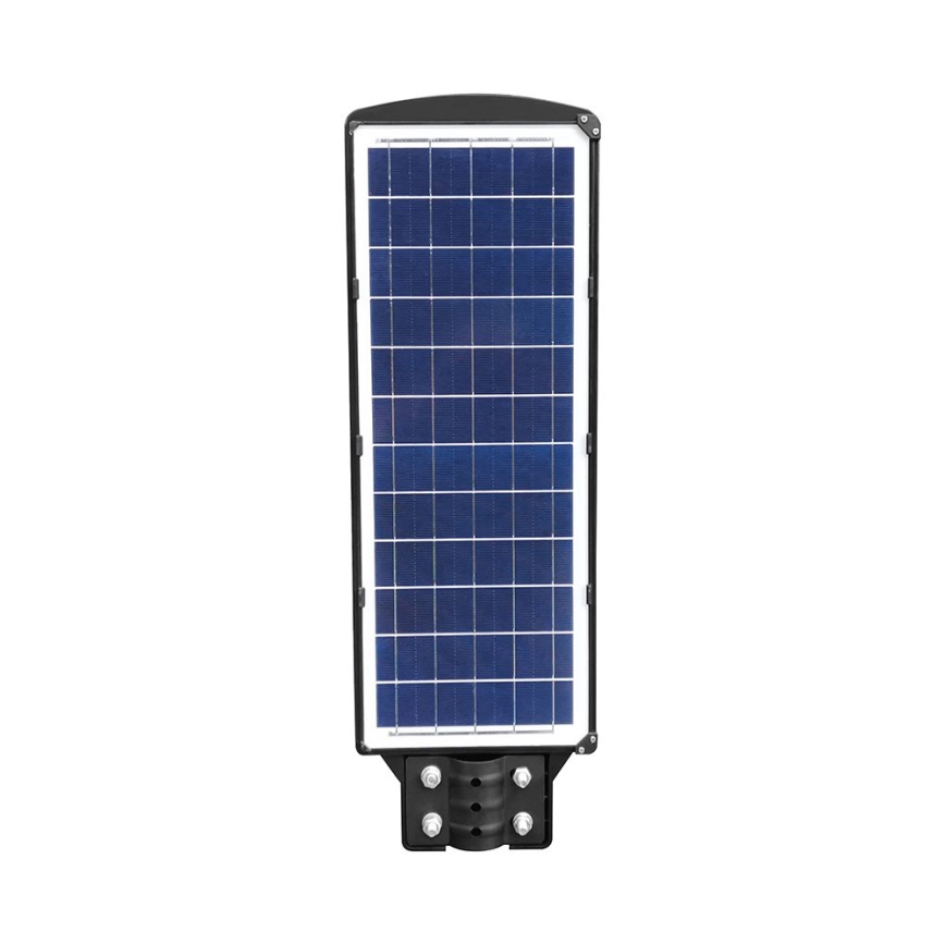 LED Stmievateľná solárna pouličná lampa so senzorom pohybu a súmraku LED/12W/3,2V 6000K IP65 10000 mAh čierna + diaľkové ovládanie