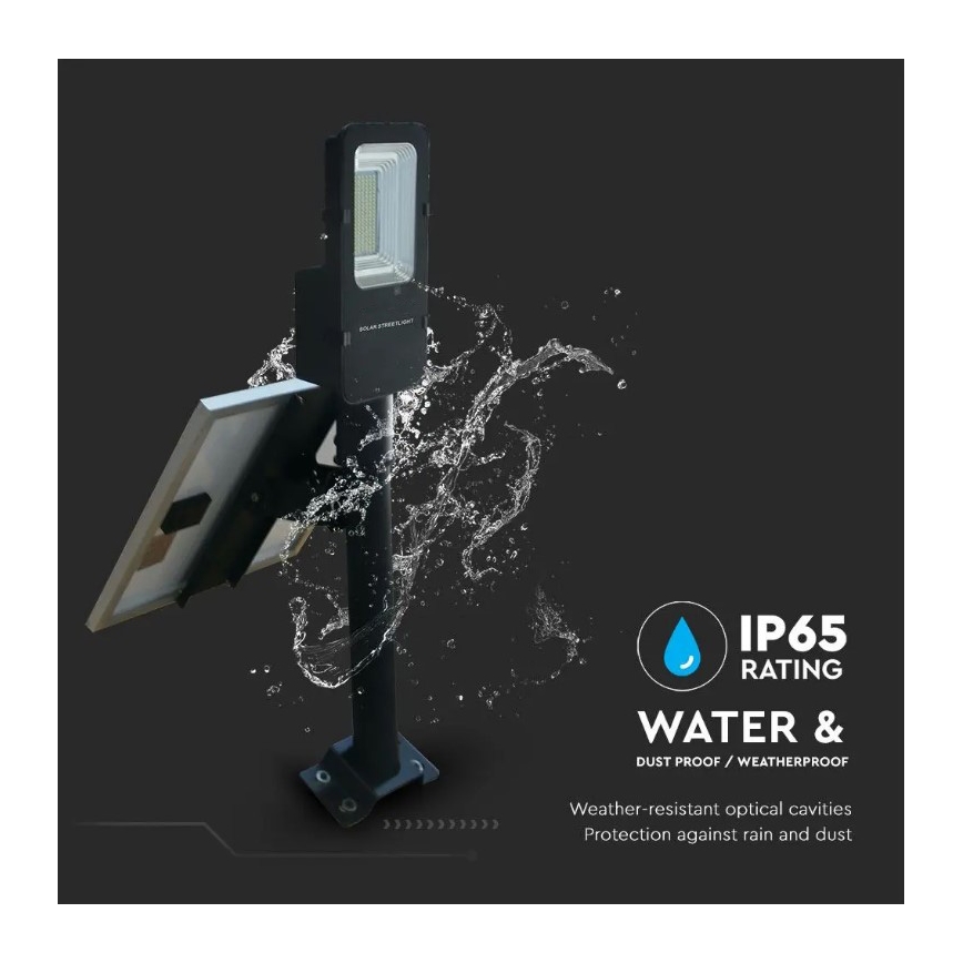 LED Stmievateľná solárna pouličná lampa LED/50W/6,4V 4000K IP65 50000 mAh + diaľkové ovládanie
