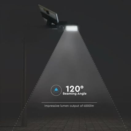 LED Stmievateľná solárna pouličná lampa LED/50W/6,4V 4000K IP65 + diaľkové ovládanie