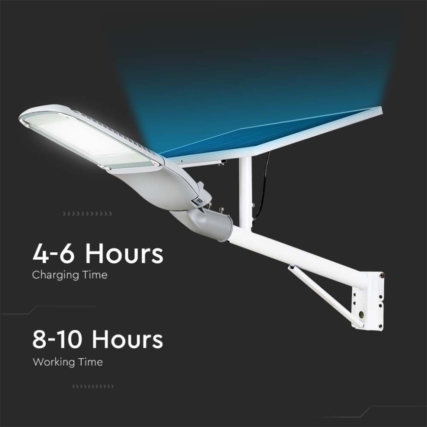 LED Stmievateľná solárna pouličná lampa SAMSUNG CHIP LED/50W/6,4V 6000K IP65 30000 mAh + diaľkové ovládanie