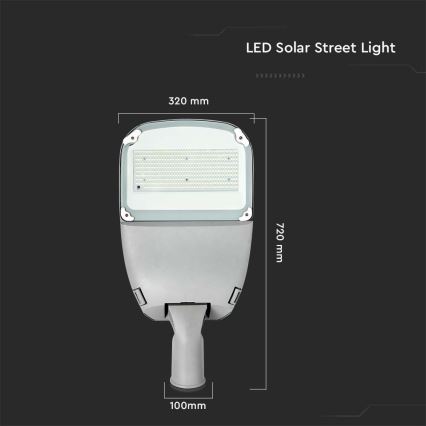 LED Stmievateľná solárna pouličná lampa SAMSUNG CHIP LED/50W/6,4V 6000K IP65 30000 mAh + diaľkové ovládanie