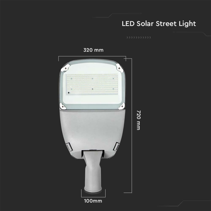 LED Stmievateľná solárna pouličná lampa SAMSUNG CHIP LED/50W/6,4V 6000K IP65 30000 mAh + diaľkové ovládanie