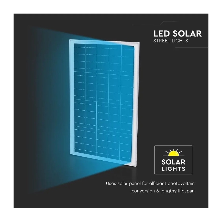 LED Stmievateľná solárna pouličná lampa LED/50W/6,4V 6000K IP65 50000 mAh + diaľkové ovládanie