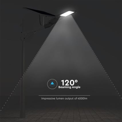 LED stmievateľná solárna pouličná lampa SAMSUNG CHIP LED/50W/6,4V 6000K IP65 30000 mAh + diaľkové ovládanie