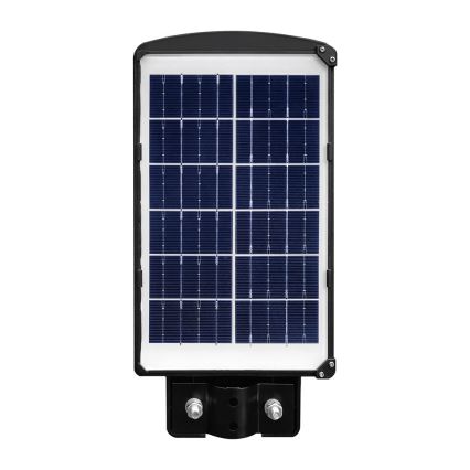 LED Stmievateľná solárna pouličná lampa so senzorom pohybu a súmraku LED/6W/3,2V 6000K IP65 5000 mAh čierna + diaľkové ovládanie