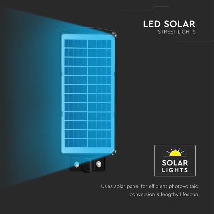 LED Stmievateľná solárna pouličná lampa so senzorom pohybu a súmraku LED/8W/3,2V 6000K IP65 9000 mAh čierna + diaľkové ovládanie