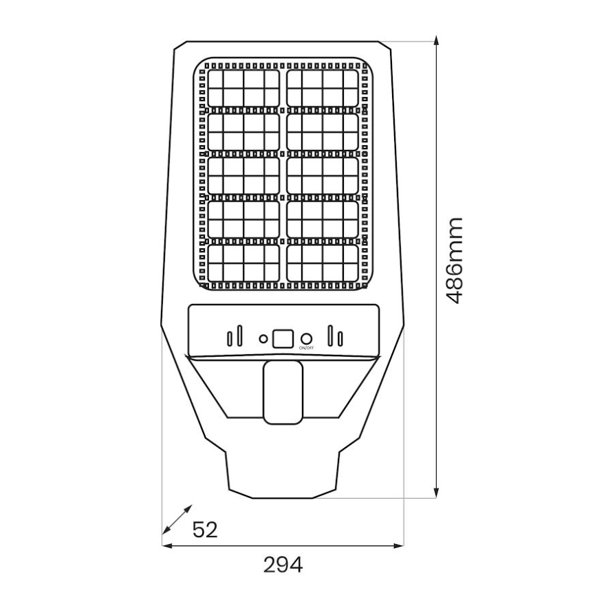 LED Stmievateľná solárna pouličná lampa so senzorom KERS LED/300W/3,2V 6500K 8000 mAh IP65 šedá + diaľkové ovládanie