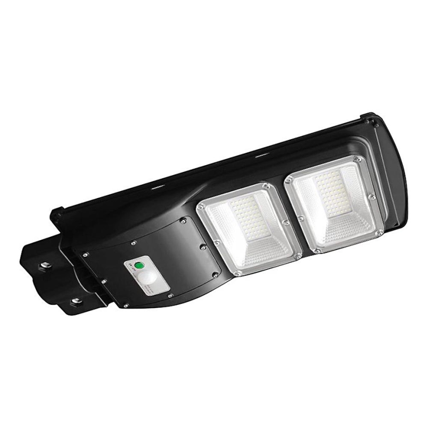 LED Stmievateľná solárna pouličná lampa so senzorom pohybu a súmraku LED/8W/3,2V 6000K IP65 9000 mAh čierna + diaľkové ovládanie