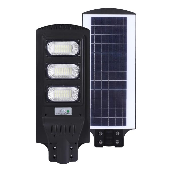 LED Stmievateľná solárna pouličná lampa so senzorom pohybu a súmraku URBI LED/8W/3,2V 6500K IP54 10000 mAh + diaľkové ovládanie