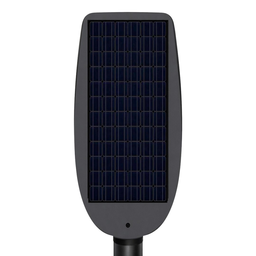 LED stmievateľná solárna pouličná lampa so snímačom VENICE LED/200W/3,2V 12000 mAh IP65 čierna + diaľkové ovládanie