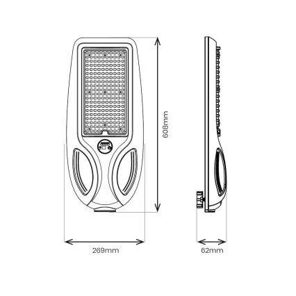 LED stmievateľná solárna pouličná lampa so snímačom VENICE LED/200W/3,2V 12000 mAh IP65 čierna + diaľkové ovládanie