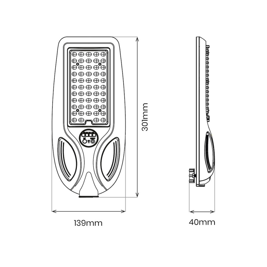 LED stmievateľné solárne pouličné svietidlo so senzorom VENICE LED/50W/3,2V 4000 mAh IP65 čierne + diaľkové ovládanie