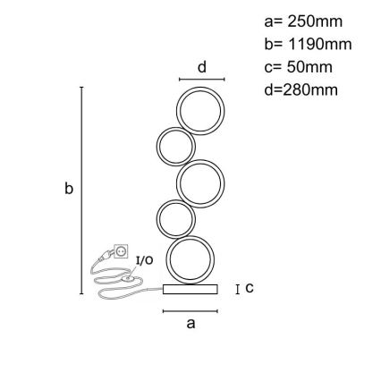 LED stmievateľná stojaca lampa LED/85W/230V 3000-6500K + diaľkové ovládanie