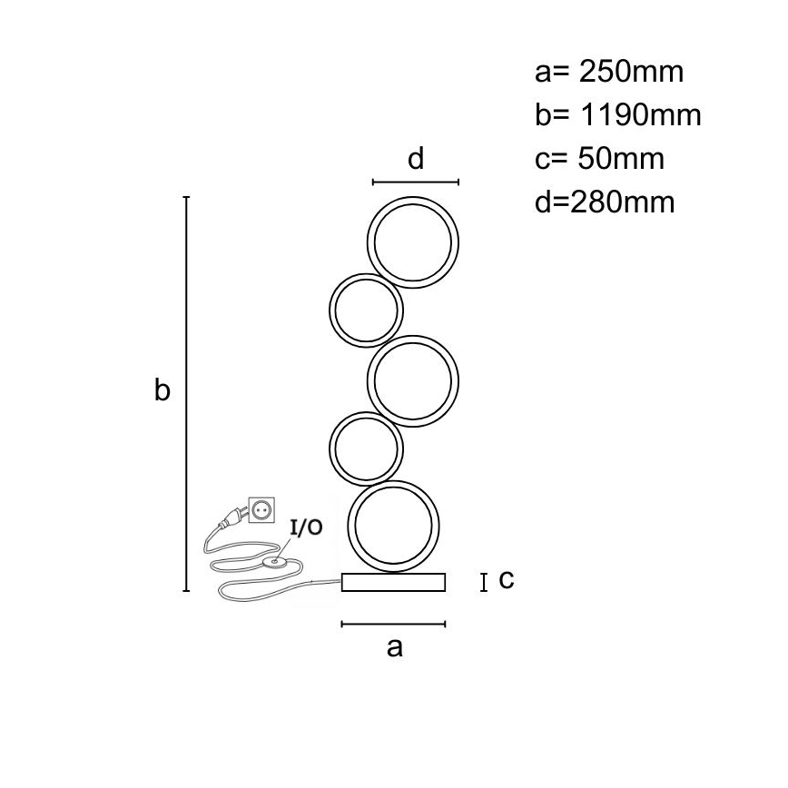LED stmievateľná stojaca lampa LED/85W/230V 3000-6500K + diaľkové ovládanie