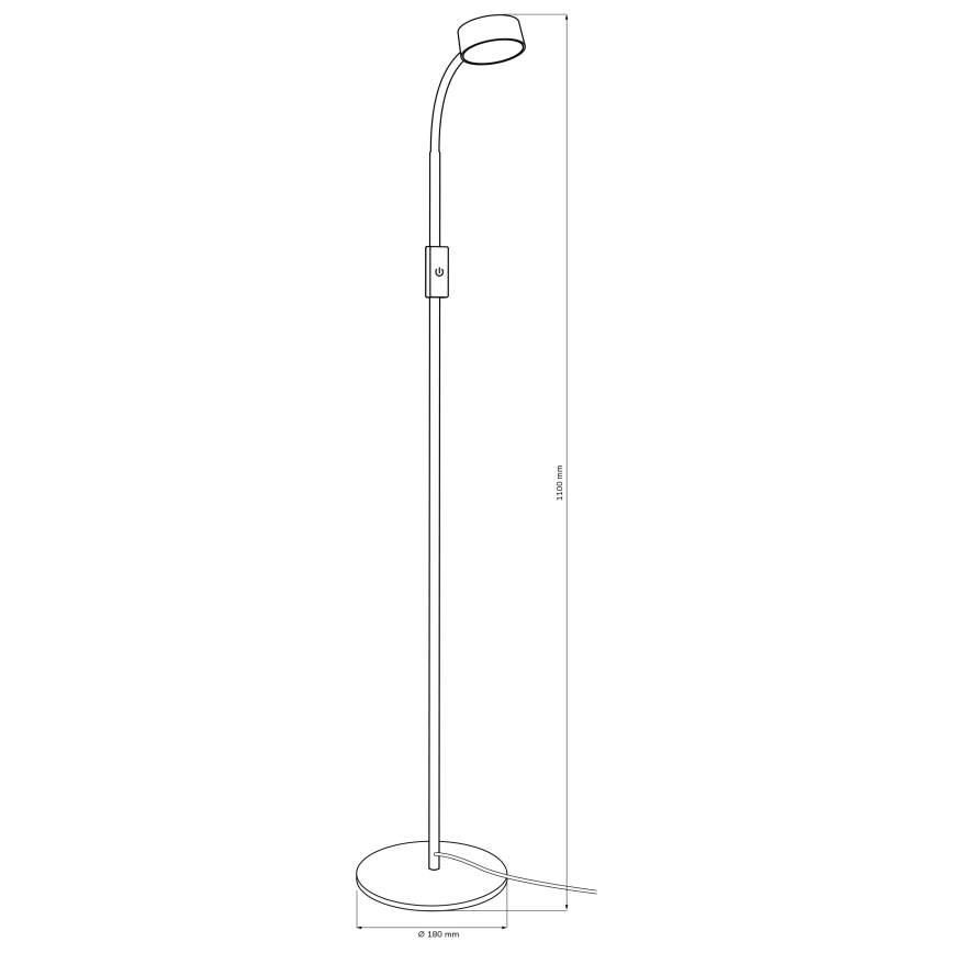 LED Stmievateľná dotyková stojacia lampa BRUNO LED/3W/230V 3000/4000/6500K čierna