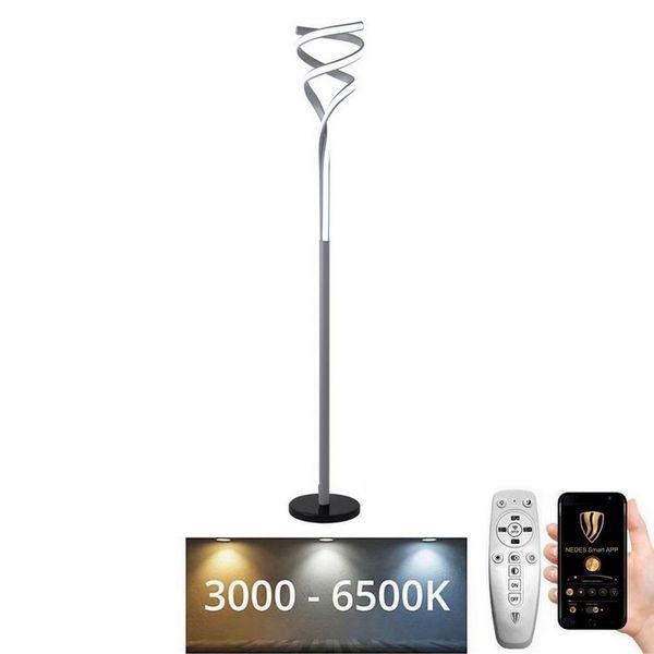 LED Stmievateľná stojacia lampa LED/50W/230V 3000-6500K antracit + diaľkové ovládanie