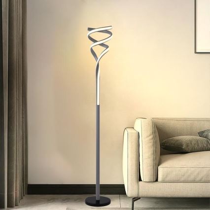 LED Stmievateľná stojacia lampa LED/50W/230V 3000-6500K šedá + diaľkové ovládanie