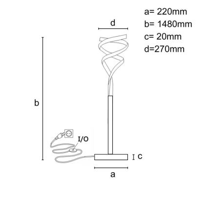 LED Stmievateľná stojacia lampa LED/50W/230V 3000-6500K šedá + diaľkové ovládanie