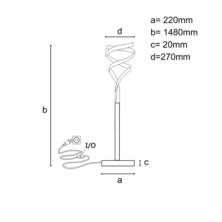 LED Stmievateľná stojacia lampa LED/50W/230V 3000-6500K šedá + diaľkové ovládanie