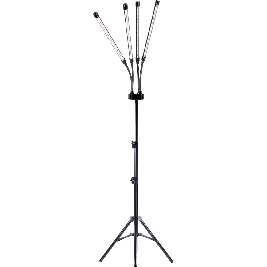 LED Stmievateľná flexibilná stojacia lampa na pestovanie rastlín VITARO 4xLED/7,5W/230V čierna