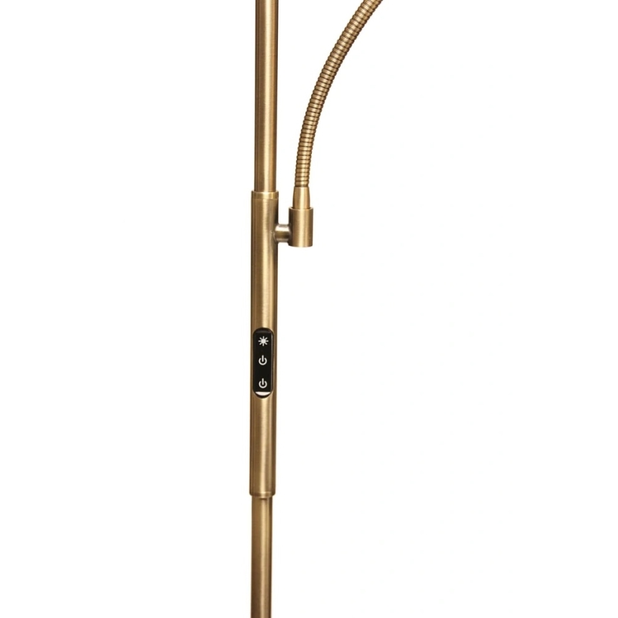 LED stmievateľná stojacia lampa NORA LED/25W/230V 2200/3000/4000K + LED/5W 3000K zlatá + diaľkové ovládanie