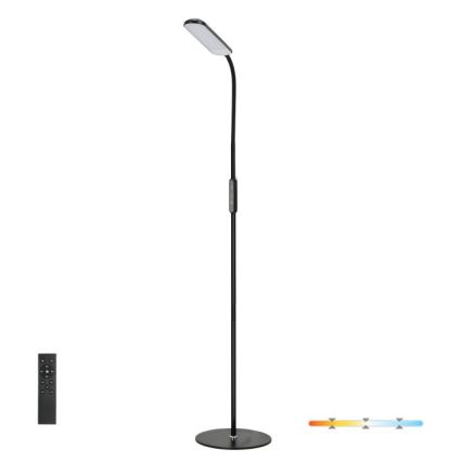 LED Stmievateľná stojacia lampa TEILO LED/10W/230V 3000/4000/6500K čierna + diaľkové ovládanie