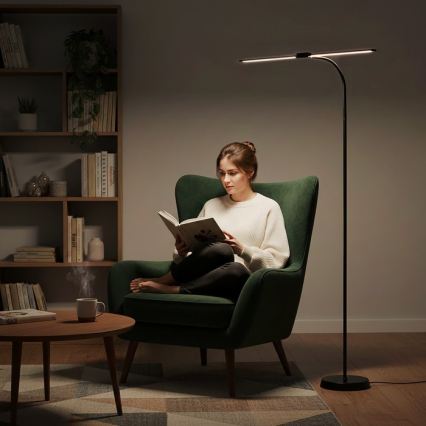 LED Stmievateľná stojacia lampa TEILO LED/14W/230V 3000/4000/6000K čierna