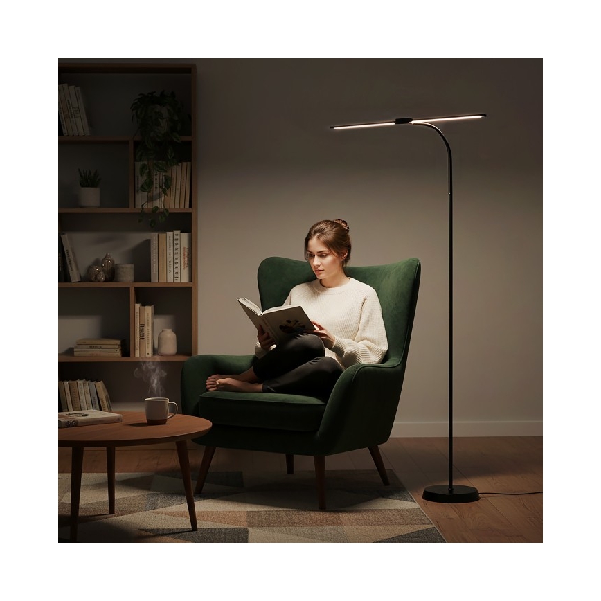 LED Stmievateľná stojacia lampa TEILO LED/14W/230V 3000/4000/6000K čierna