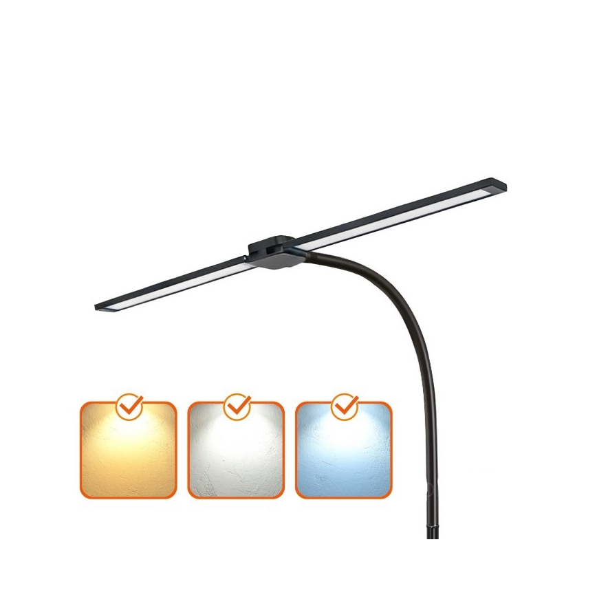 LED Stmievateľná stojacia lampa TEILO LED/14W/230V 3000/4000/6000K čierna