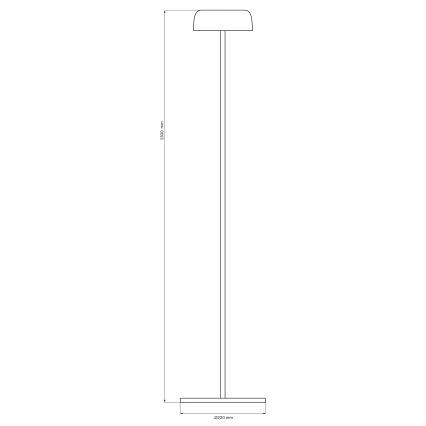 LED Stmievateľná dotyková vonkajšia stojacia lampa TRYPOLIS LED/2W/5V USB 1800 mAh IP44 čierna