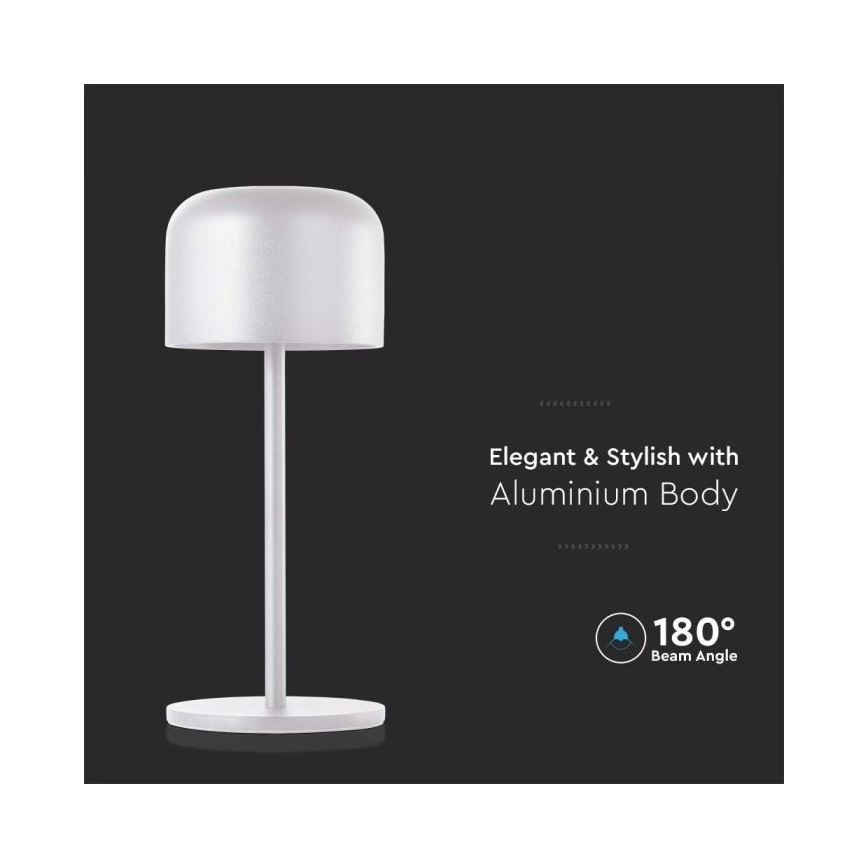LED Stmievateľná dobíjacia dotyková stolná lampa LED/1,5W/5V 2700-5700K IP54 2200 mAh biela