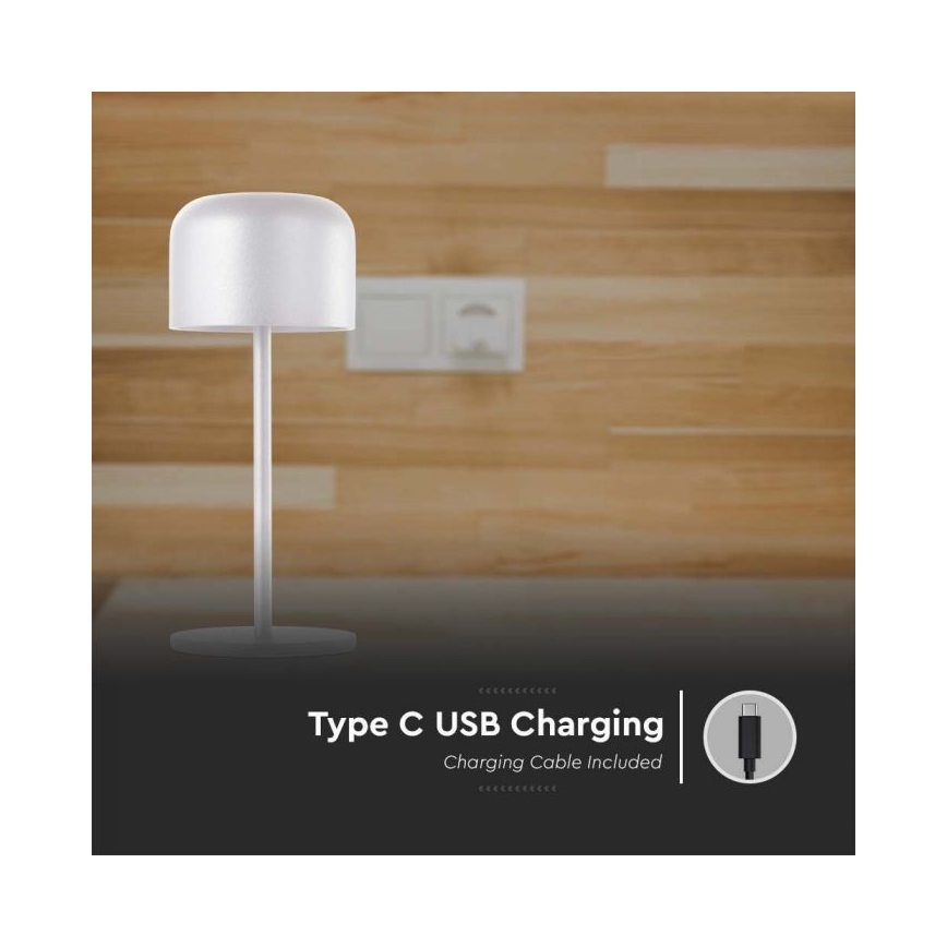 LED Stmievateľná dobíjacia dotyková stolná lampa LED/1,5W/5V 2700-5700K IP54 2200 mAh biela