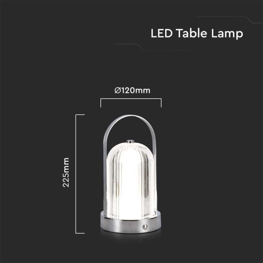 LED Stmievateľná dobíjacia dotyková stolná lampa LED/1W/5V 3000-6000K 1800 mAh matný chróm