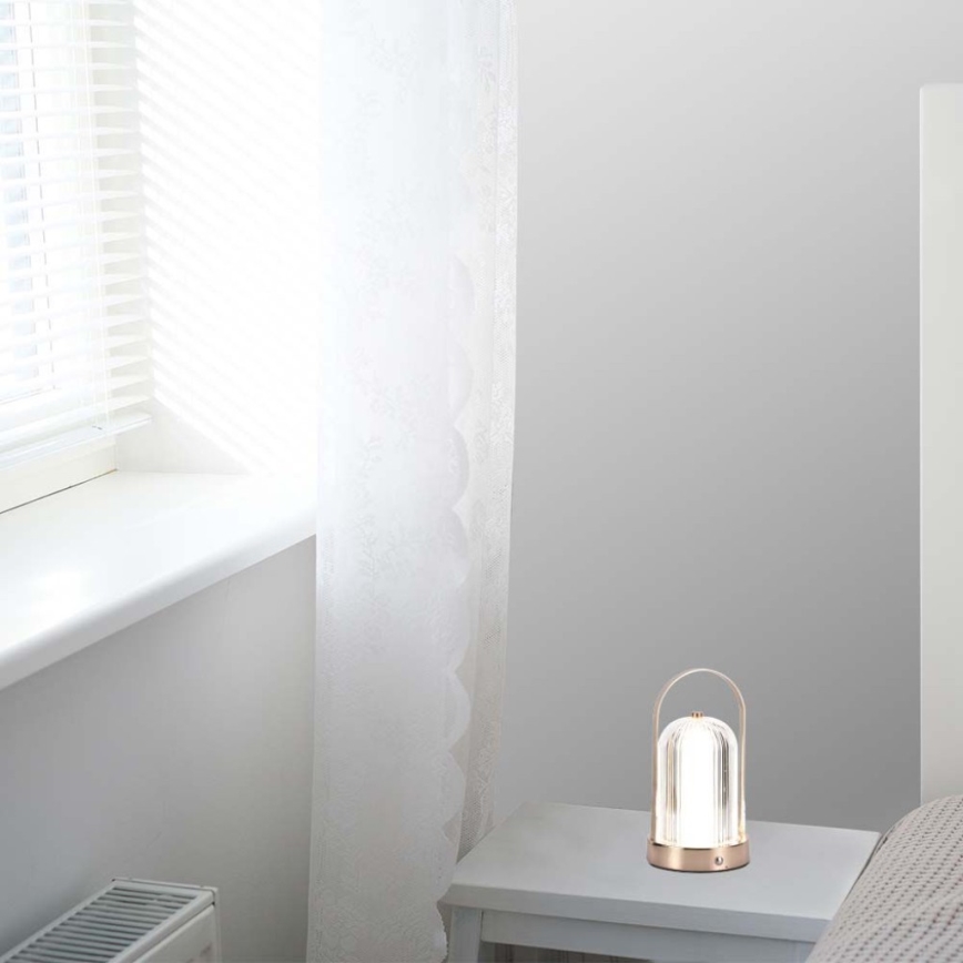 LED Stmievateľná dobíjacia dotyková stolná lampa LED/1W/5V 3000-6000K 1800 mAh meď