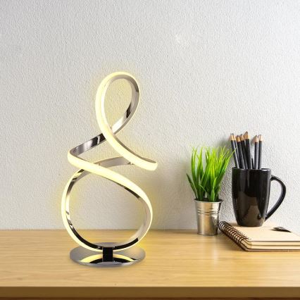 LED Stmievateľná stolná lampa LED/28W/230V 3000/4000/6500K lesklý chróm