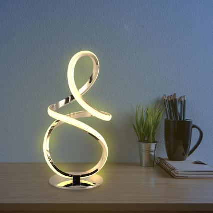 LED Stmievateľná stolná lampa LED/28W/230V 3000/4000/6500K lesklý chróm