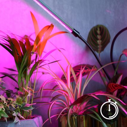 LED Stmievateľná flexibilní stolná lampa na pestovanie rastlín VITARO 3xLED/10W/230V čierna