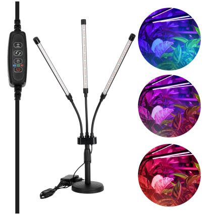 LED Stmievateľná flexibilní stolná lampa na pestovanie rastlín VITARO 3xLED/10W/230V čierna