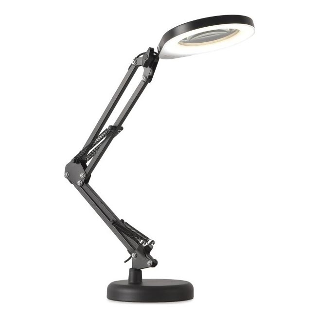 LED Stmievateľná stolná lampa s lupou 2v1 AURIQ LOUPE LED/10W/5V 3000/4000/6500K čierna