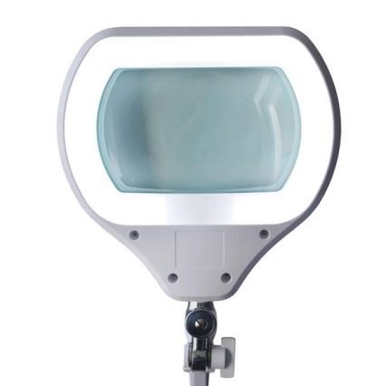 LED Stmievateľná stolná lampa s lupou LED/12W/230V biela