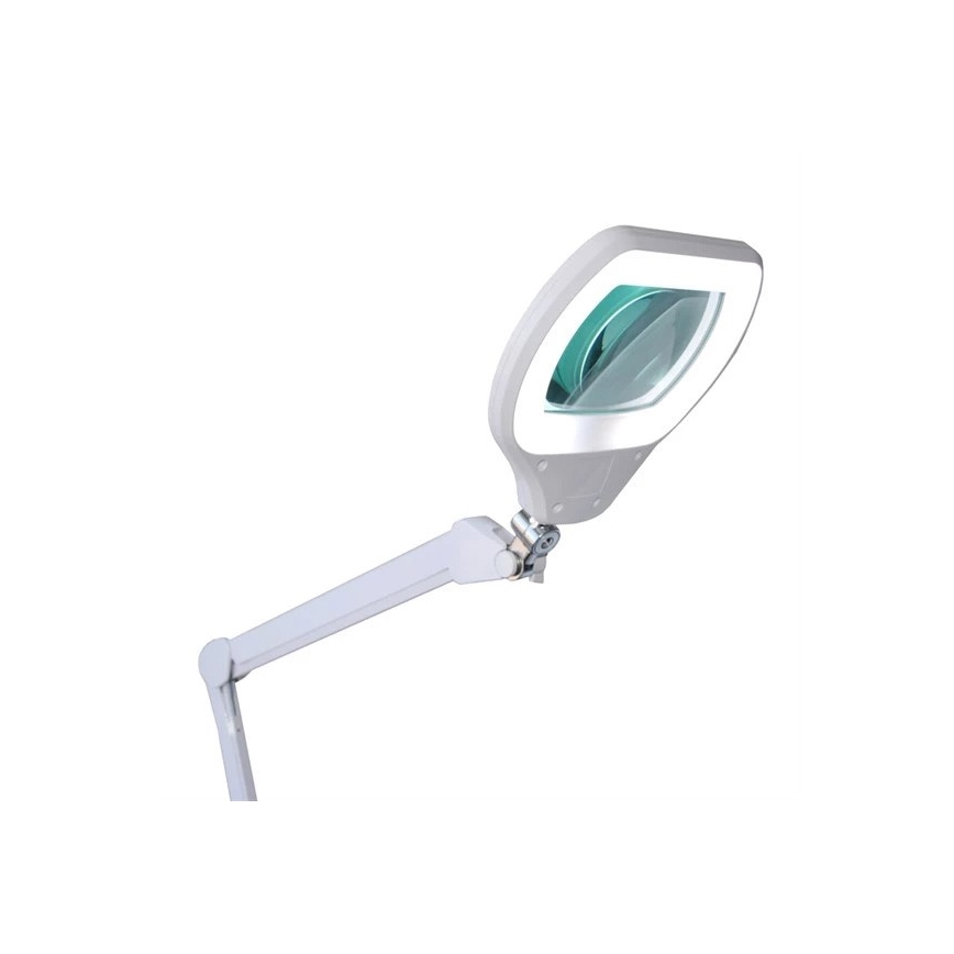 LED Stmievateľná stolná lampa s lupou LED/12W/230V biela