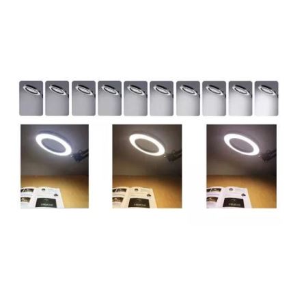 LED Stmievateľná stolná lampa s lupou LED/6W/5V 3000K/4000K/6000K čierna