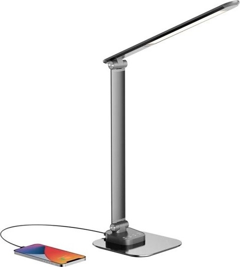 LED Stmievateľná stolná lampa s USB LED/7,5W/230V 3000K/4000K/5500K antracit