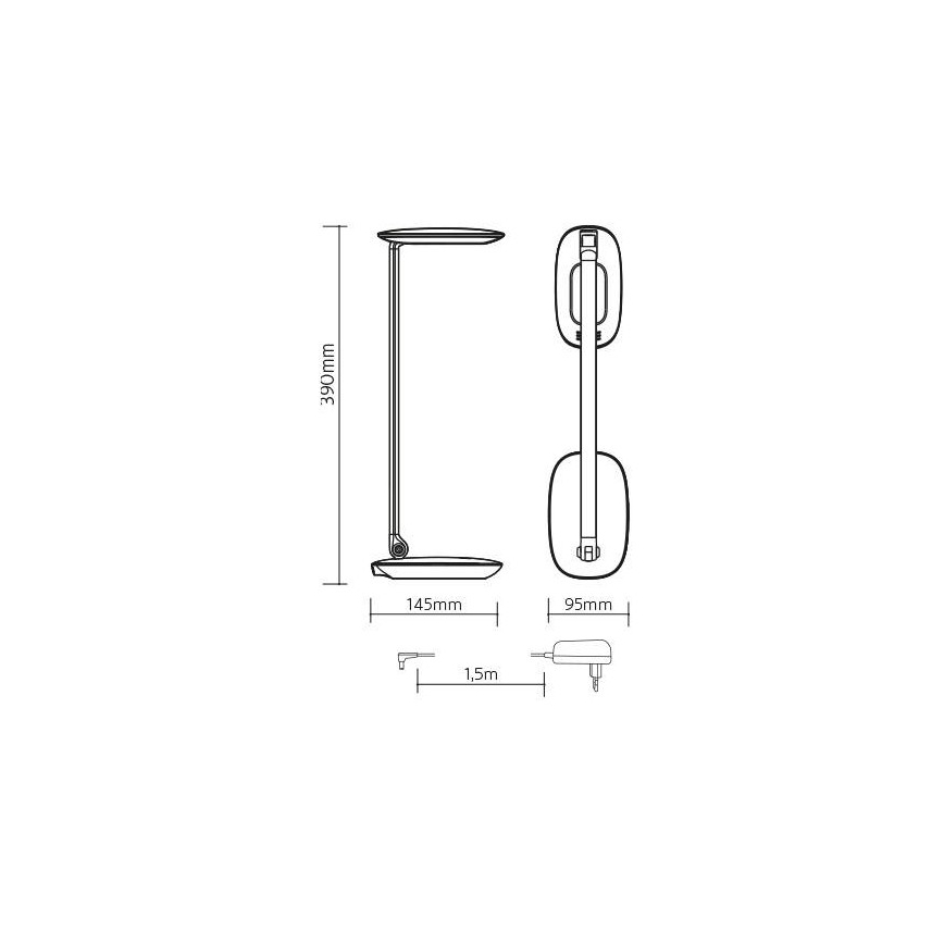 LED Stmievateľná stolná lampa s USB MOANA LED/6W/230V ružová