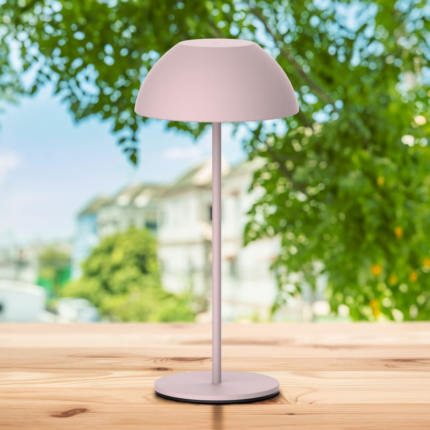 LED Stmievateľná dotyková vonkajšia stolná lampa TANZANIA LED/1,8W/5V USB 1800 mAh IP44 ružová