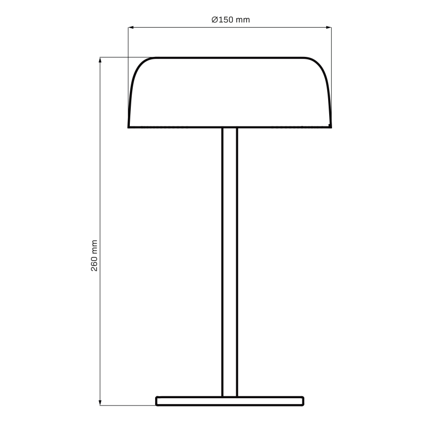 LED Stmievateľná dotyková vonkajšia stolná lampa TRYPOLIS LED/2W/5V USB 1800 mAh IP44 čierna