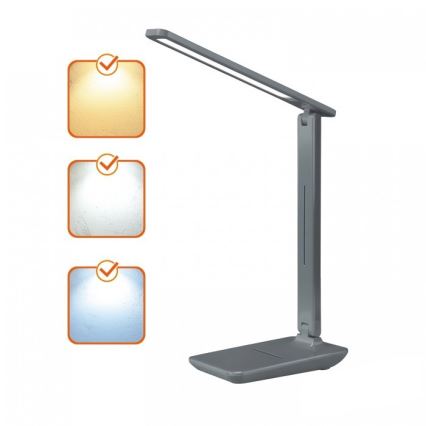 LED stmievateľná stolová lampa NOBLITE N LED/7W/230V 3000/4000/6500K šedá
