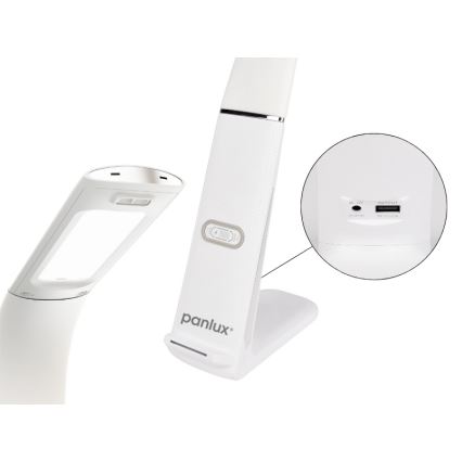 Stmievateľná LED stolná lampa s bezdrôtovým nabíjaním a pohybovým senzorom LORD EVO LED/8W/230V 3000K/4500K/6000K biela